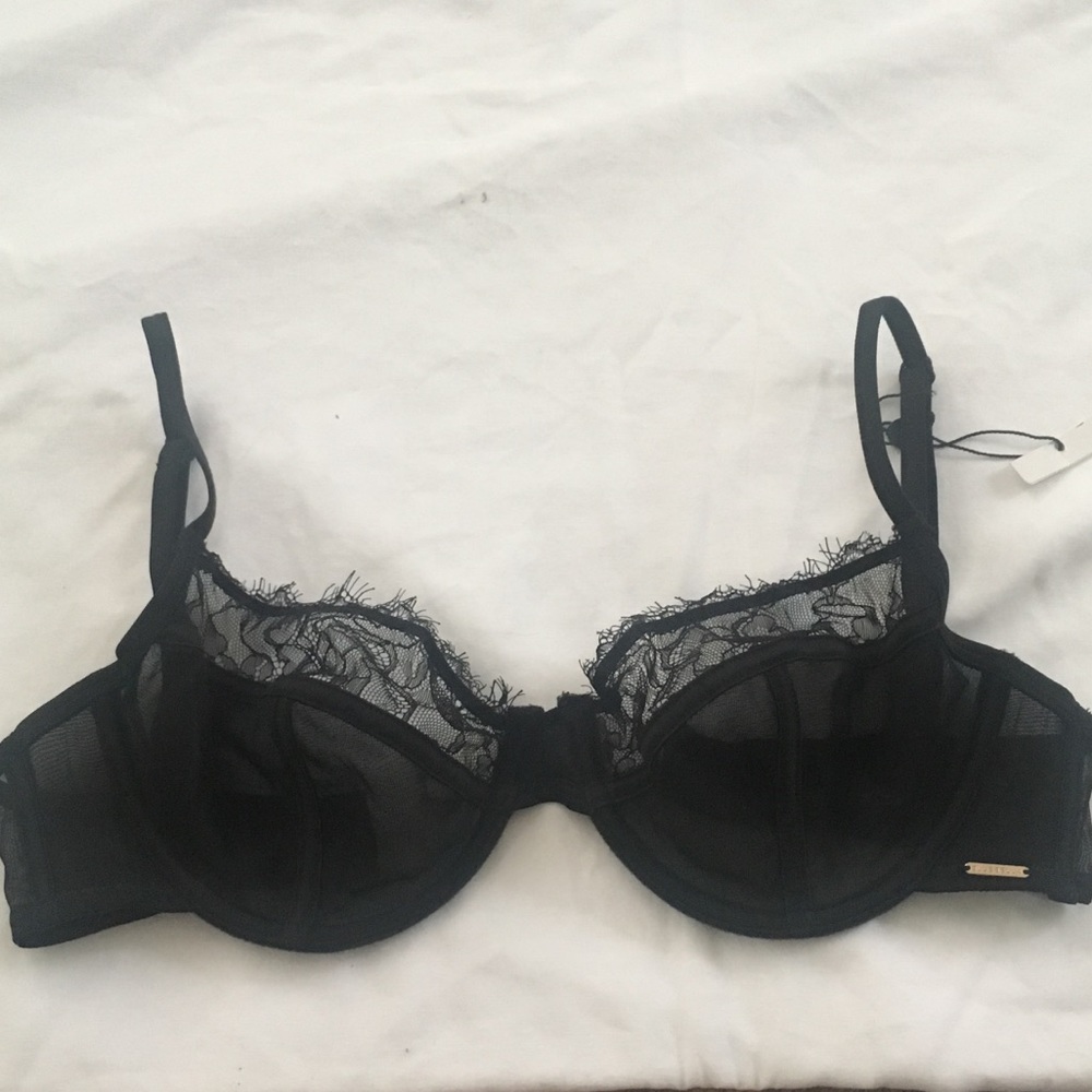 NEW Bluebell sexy black transparent bra size 32DD